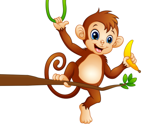 brown monkey sitting on a tree branch and holding a banana
